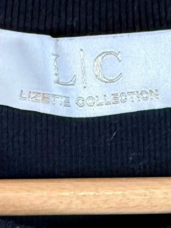 Lizette Collection Black Sleeveless Top Rhinestone Embellished Size L - Picture 4 of 4